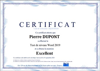 qcm Word 2019