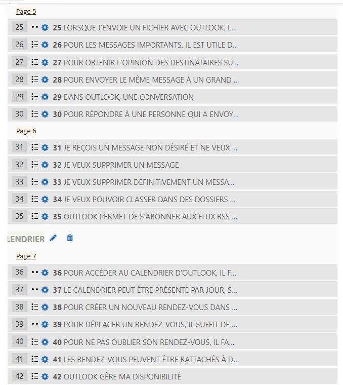 Evaluation des connaissances moodle outlook 2019