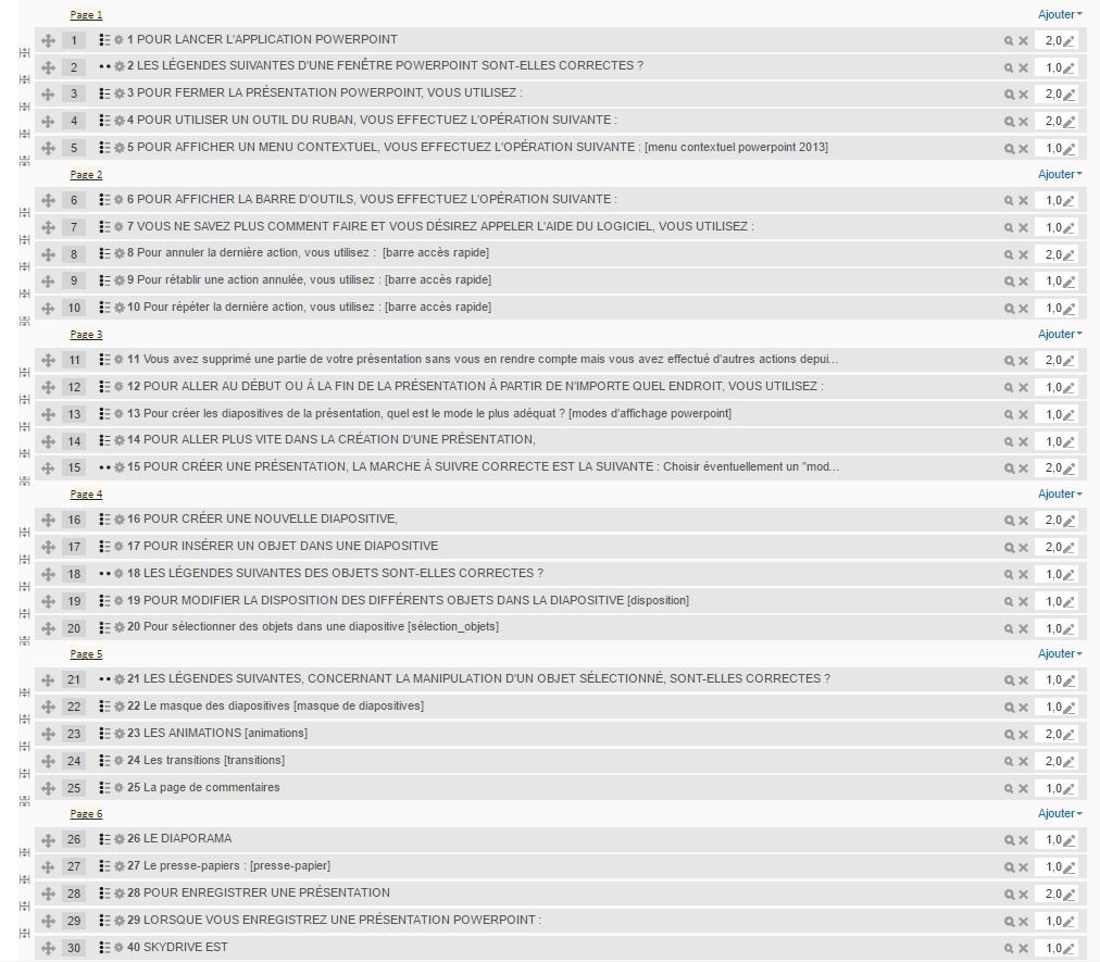 Evaluation des connaissances moodle powerpoint 2013 Evaluation des connaissances moodle powerpoint 2013