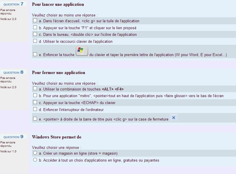 Qcm moodle windows 8 Qcm windows 8
