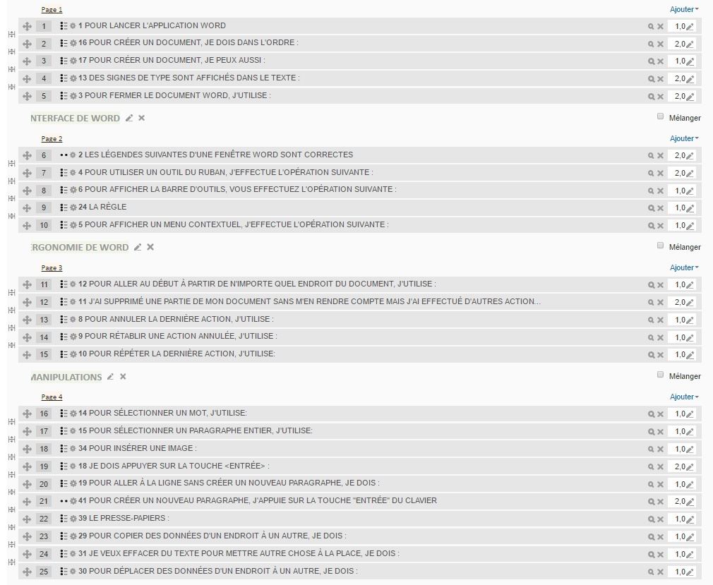 Evaluation des connaissances moodle word 2013 Evaluation des connaissances moodle word 2013