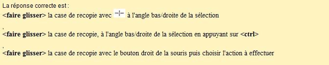 correction du test excel